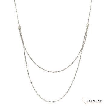Srebrny podwójny naszyjnik damski N 678. Idealny pomysł na prezent. Biżuteria dostępna w naszym sklepie to połączenie klasy, stylu oraz elegancji. Delikatny naszyjnik..jpg